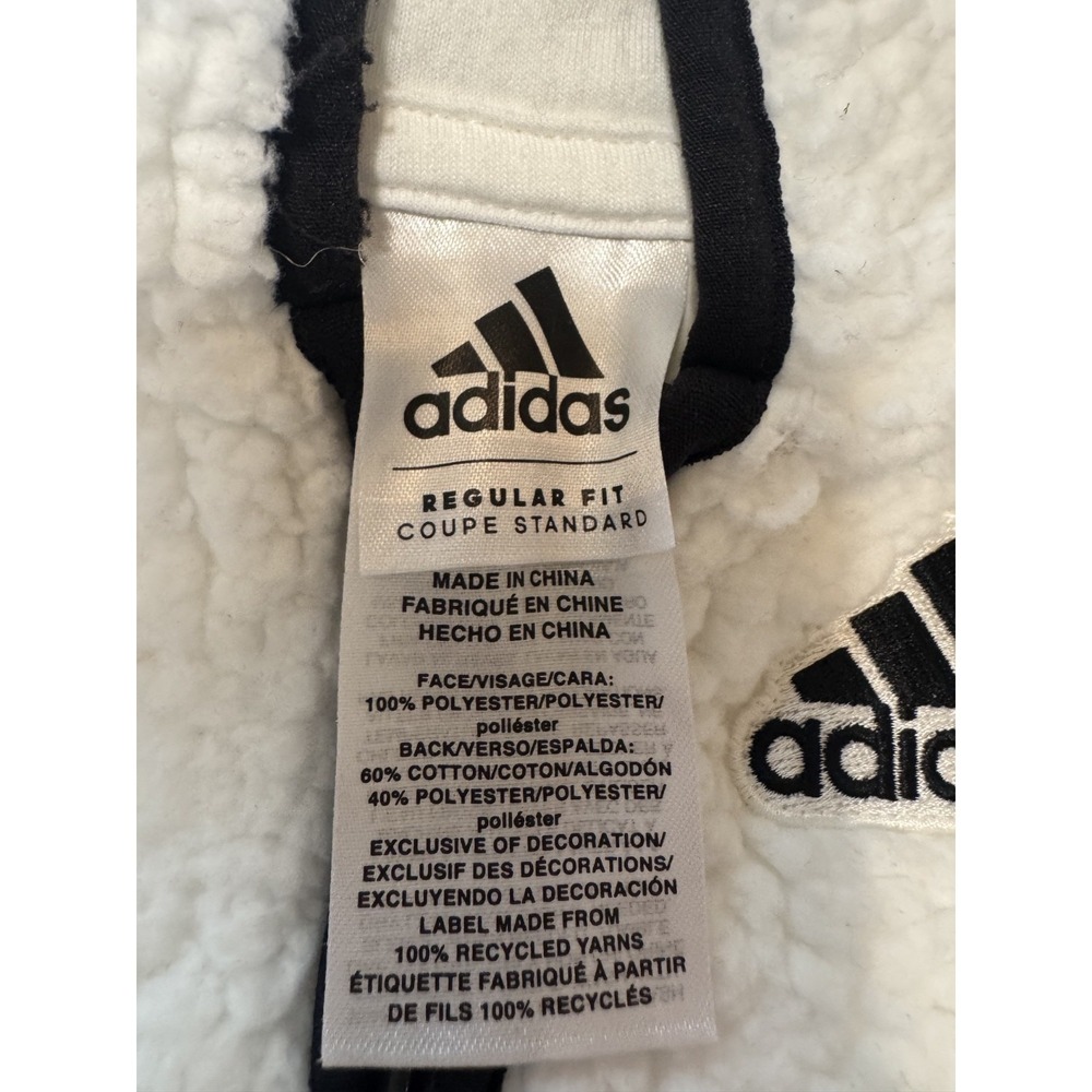 Adidas Baby White Sherpa Zip-Up Hooded Sleep/Snow Suit Sz 3 Months - Picture 5 of 5